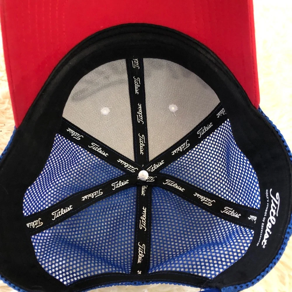 Titleist Tour Performance Mesh Golf Hat Red, White, and Blue Cap